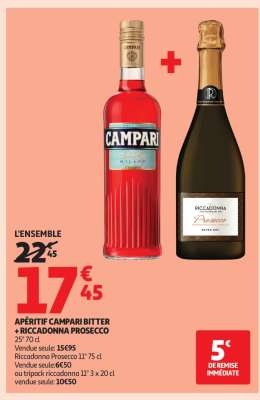 Apéritif Campari Bitter + Riccadonna Prosecco