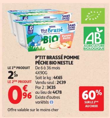 P'TIT BRASSÉ POMME PÊCHE BIO NESTLE