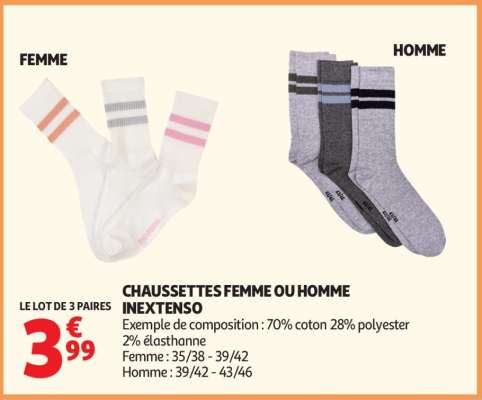 Chaussettes Femme Ou Homme Inextenso