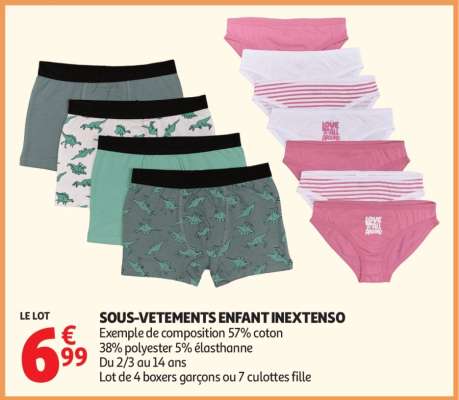 Sous-Vêtements Enfant Inextenso