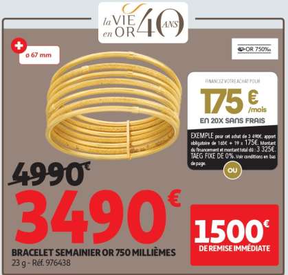 Bracelet Semainier Or 750 Millièmes