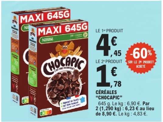 CÉRÉALES “CHOCAPIC”