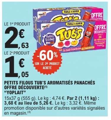 PETITS FILOUS TUB'S AROMATISÉS PANACHÉS OFFRE DÉCOUVERTE