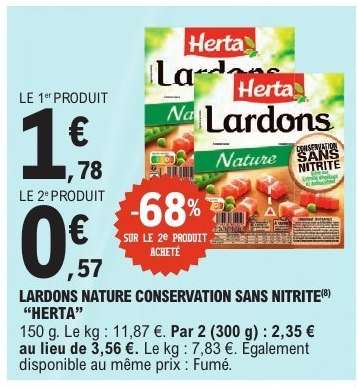 LARDONS NATURE CONSERVATION SANS NITRITE® “HERTA”