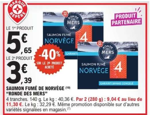 SAUMON FUMÉ DE NORVÈGE "RONDE DES MERS"