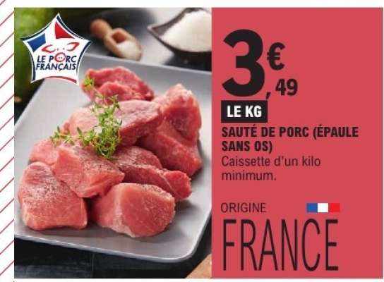 SAUTE DE PORC EPAULE SANS OS