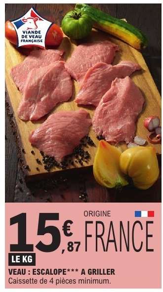 Veau : escalope*** à griller