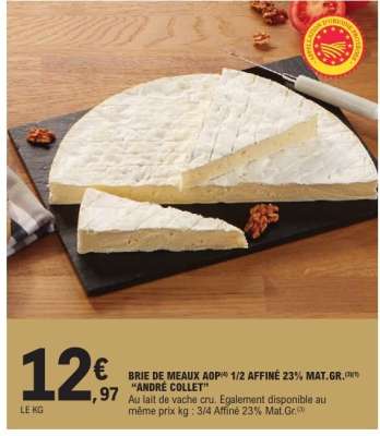 BRIE DE MEAUX AOP 1/2 AFFINÉ 23% MAT.GR. "ANDRÉ COLLET"