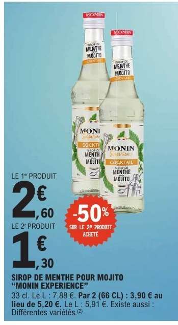 Sirop de menthe pour mojito MONIN EXPÉRIENCE