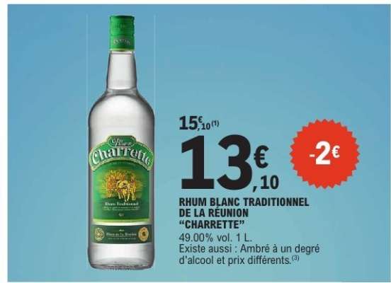 Rhum Blanc Traditionnel de la Réunion 'Charrette'