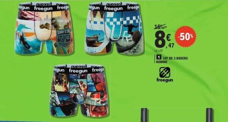 LOT DE 3 BOXERS HOMME