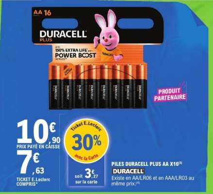 PILES DURACELL PLUS AA X16