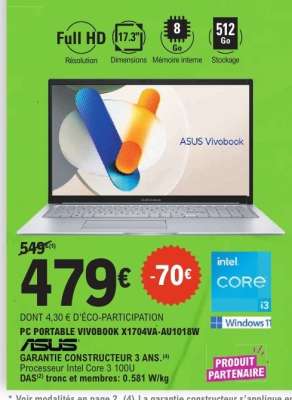 PC PORTABLE VIVOBOOK X1704VA-AU1018W