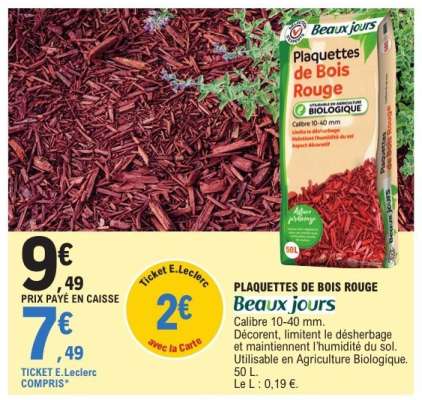 PLAQUETTES DE BOIS ROUGE