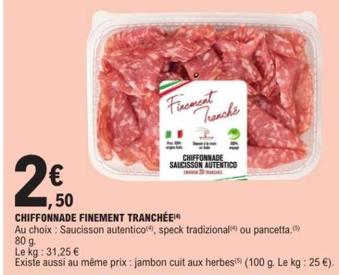 CHIFFONADE FINEMENT TRANCHÉE