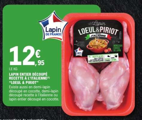 Lapin entier découpé recette à l'italienne "Loeul & Piriot"