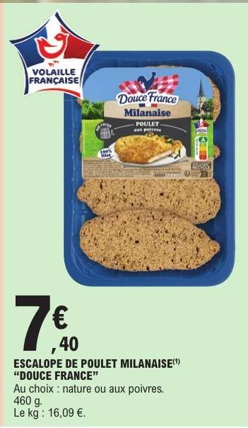 ESCALOPE DE POULET MILANAISE "DOUCE FRANCE"