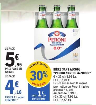 BIÈRE SANS ALCOOL “PERONI NASTRO AZZURRO”