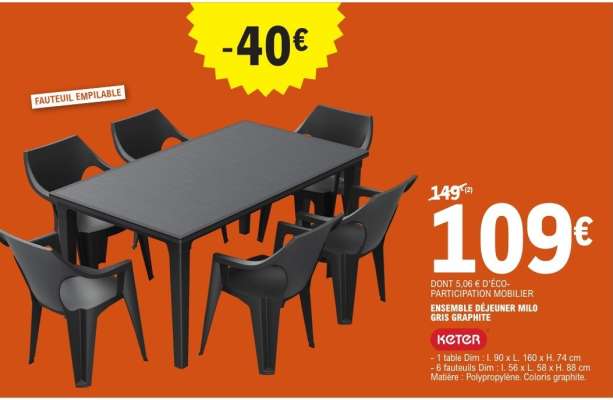 ENSEMBLE DÉJEUNER MILO GRIS GRAPHITE