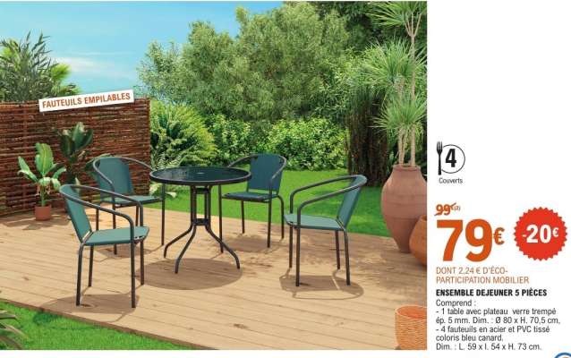 ENSEMBLE DEJEUNER 5 PIÈCES