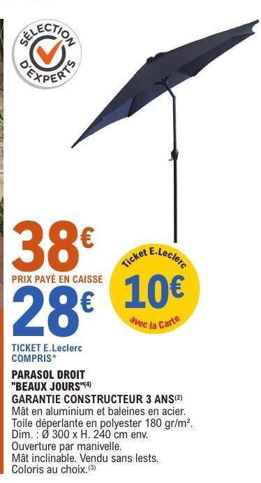 PARASOL DROIT "BEAUX JOURS"