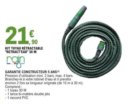 KIT TUYAU RETRACTABLE "RETRACT'EAU" 30 M