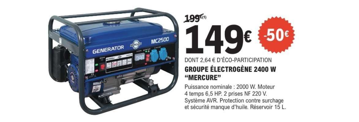 GROUPE ÉLECTROGÈNE 2400 W MERCURE