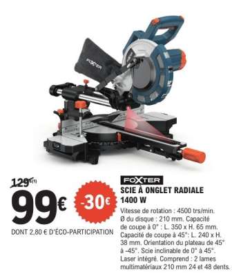 SCIE À ONGLET RADIALE 1400 W