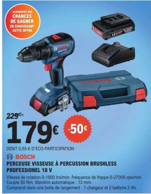 BOSCH PERCEUSE VISSEUSE À PERCUSSION BRUSHLESS PROFESSIONNEL 18 V