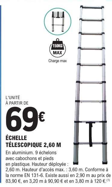 Échelle télescopique 2,60 M