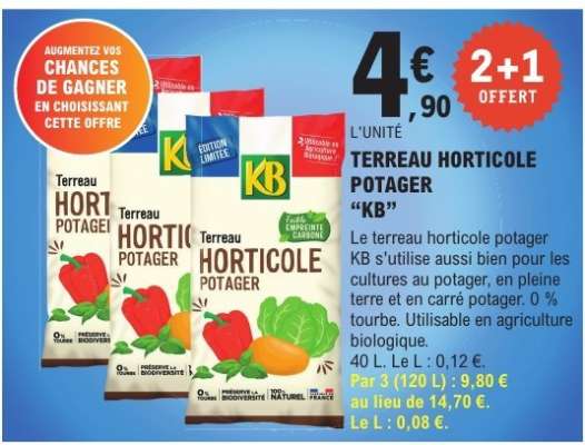 TERREAU HORTICOLE POTAGER "KB"
