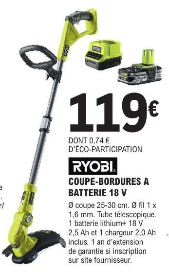 RYOBI Coupe-bordures à batterie 18 V