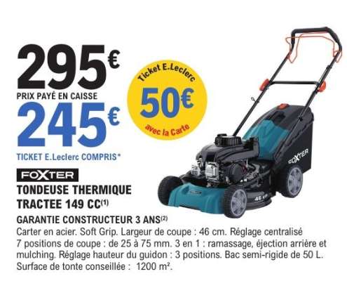 FOXTER TONDEUSE THERMIQUE TRACTEE 149 CC