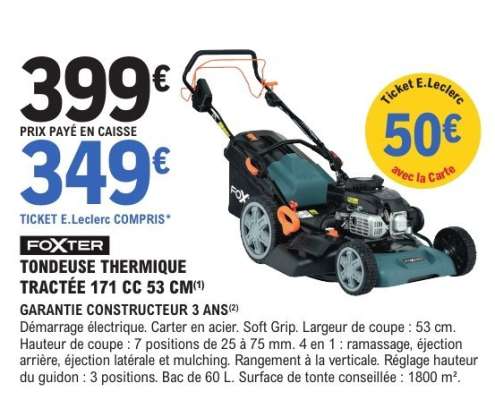 FOXTER TONDEUSE THERMIQUE TRACTÉE 171 CC 53 CM