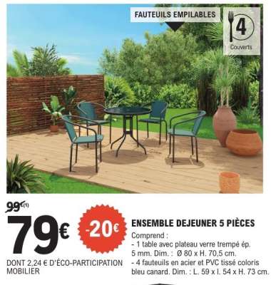 ENSEMBLE DEJEUNER 5 PIÈCES