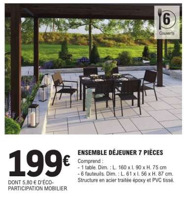 ENSEMBLE DÉJEUNER 7 PIÈCES