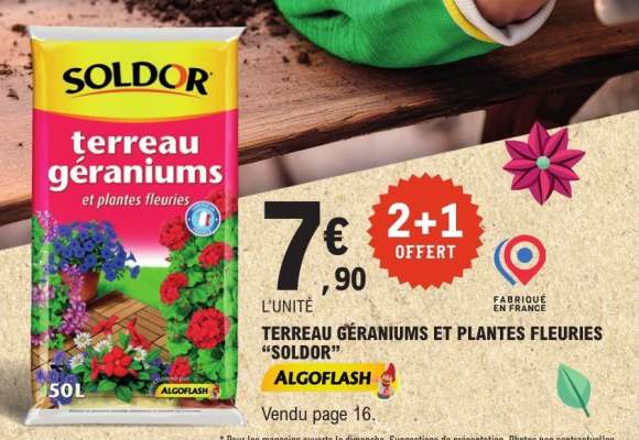 TERREAU GERANIUMS ET PLANTES FLEURIES "SOLDOR"