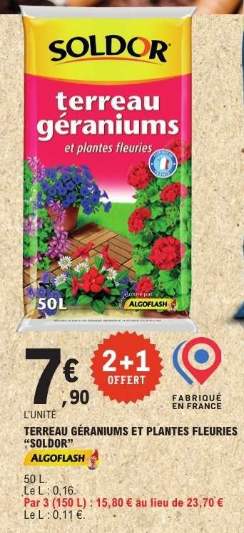 TERREAU GERANIUMS ET PLANTES FLEURIES "SOLDOR"