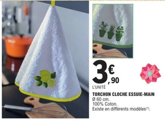 TORCHON CLOCHE ESSUIE-MAIN