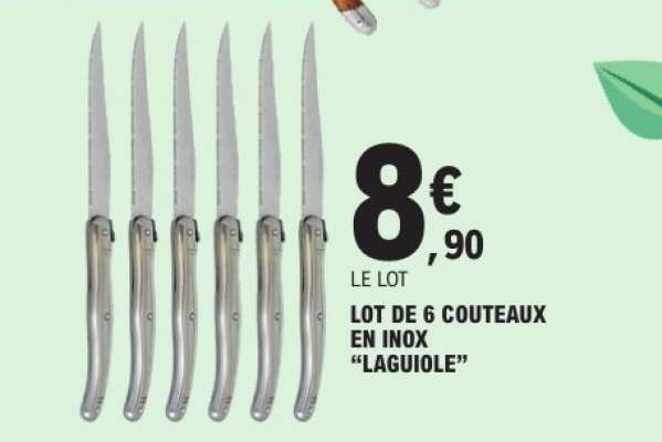 Lot de 6 couteaux en inox 'Laguiole'