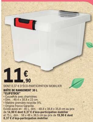 BOÎTE DE RANGEMENT 30 L "CLIPSTOCK"
