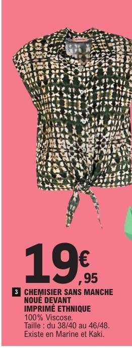CHEMISIER SANS MANCHE NOUE DEVANT IMPRIMÉ ETHNIQUE