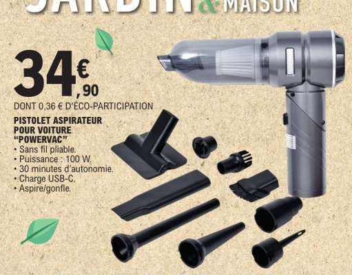 Pistolet Aspirateur pour Voiture "PowerVac"