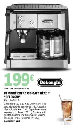 COMBINÉ EXPRESSO CAFETIÈRE "DELONGHI"