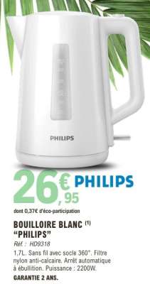 BOUILLOIRE BLANC "PHILIPS"
