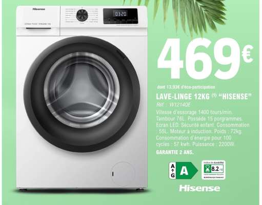 LAVE-LINGE 12KG (1) “HISENSE”