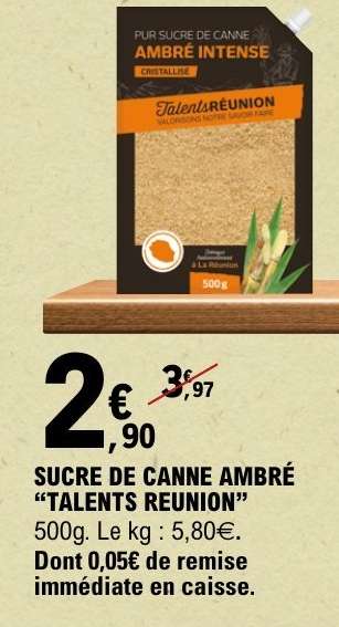 SUCRE DE CANNE AMBRÉ “TALENTS REUNION”