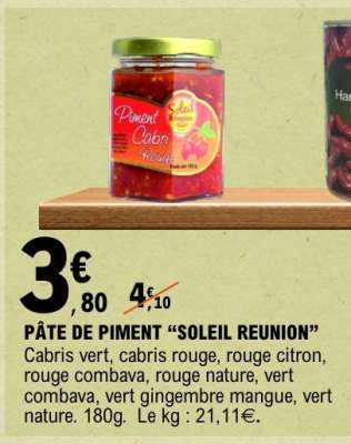 PÂTE DE PIMENT “SOLEIL RÉUNION”