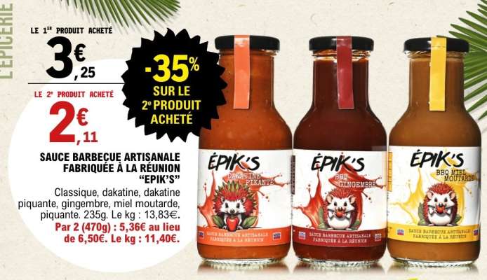 SAUCE BARBECUE ARTISANALE FABRIQUÉE À LA REUNION “EPIK’S”