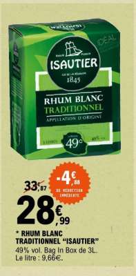Rhum Blanc Traditionnel "Isautier"